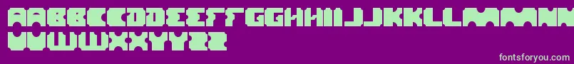 Logotype-Schriftart – Grüne Schriften auf violettem Hintergrund
