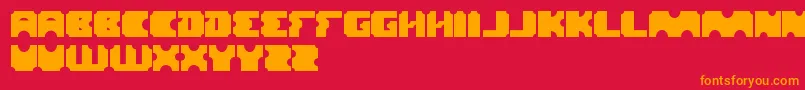 フォントLogotype – 赤い背景にオレンジの文字