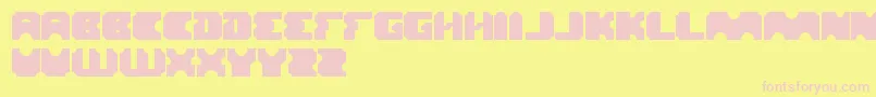 Fonte Logotype – fontes rosa em um fundo amarelo