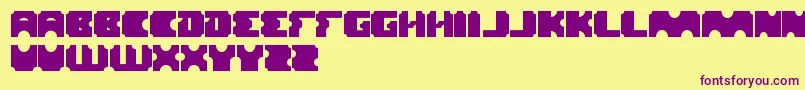 Logotype-fontti – violetit fontit keltaisella taustalla