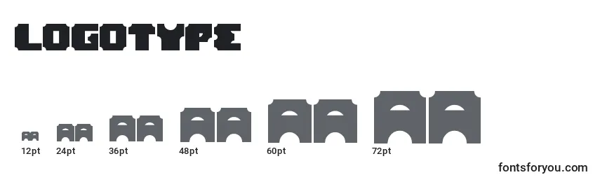Größen der Schriftart Logotype