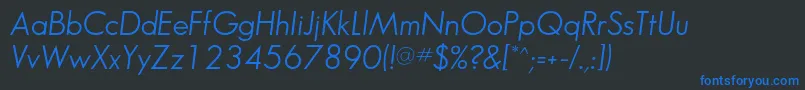 SansserifbookflfItalic Font – Blue Fonts on Black Background