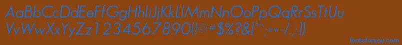 SansserifbookflfItalic Font – Blue Fonts on Brown Background