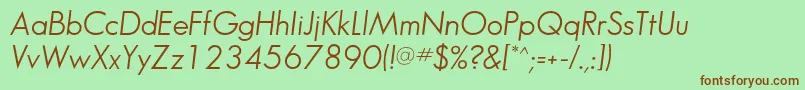 SansserifbookflfItalic Font – Brown Fonts on Green Background