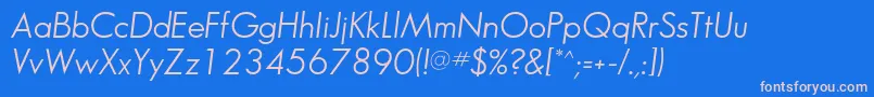 SansserifbookflfItalic Font – Pink Fonts on Blue Background