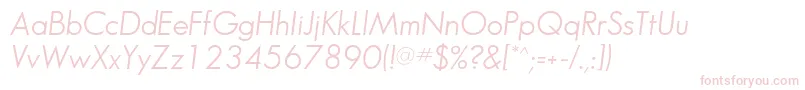 SansserifbookflfItalic Font – Pink Fonts on White Background