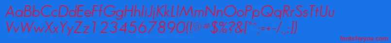 SansserifbookflfItalic Font – Red Fonts on Blue Background