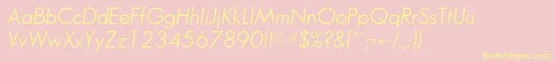 SansserifbookflfItalic Font – Yellow Fonts on Pink Background