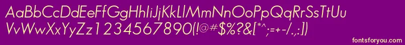 SansserifbookflfItalic Font – Yellow Fonts on Purple Background