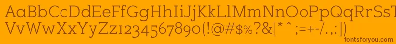 Sugarcubesregular-Schriftart – Braune Schriften auf orangefarbenem Hintergrund