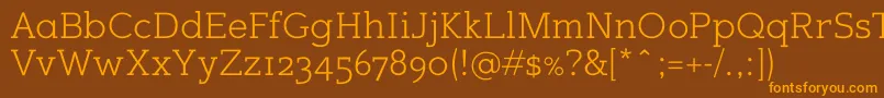 Sugarcubesregular-Schriftart – Orangefarbene Schriften auf braunem Hintergrund