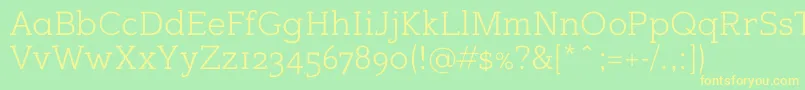 フォントSugarcubesregular – 黄色の文字が緑の背景にあります