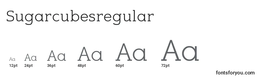 Размеры шрифта Sugarcubesregular