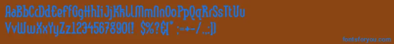 LinotypemethodEroded Font – Blue Fonts on Brown Background