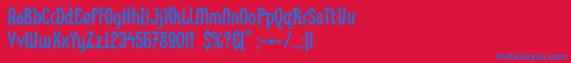 Więcej informacji o czcionce LinotypemethodEroded Czcionka LinotypemethodEroded – niebieskie czcionki na czerwonym tle