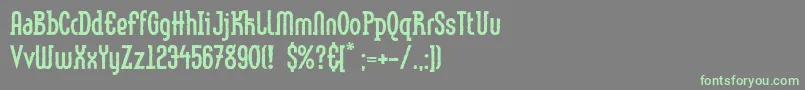 LinotypemethodEroded-Schriftart – Grüne Schriften auf grauem Hintergrund