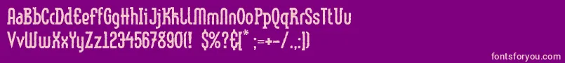LinotypemethodEroded-Schriftart – Rosa Schriften auf violettem Hintergrund