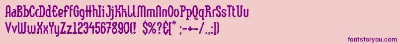 Fonte LinotypemethodEroded – fontes roxas em um fundo rosa