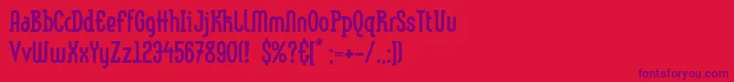 LinotypemethodEroded Font – Purple Fonts on Red Background