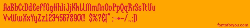 LinotypemethodEroded Font – Red Fonts on Orange Background
