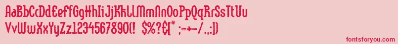 フォントLinotypemethodEroded – ピンクの背景に赤い文字