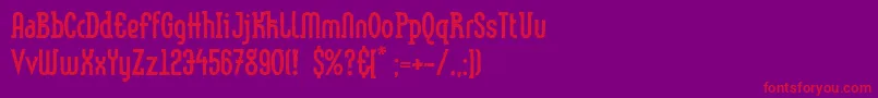 Fonte LinotypemethodEroded – fontes vermelhas em um fundo violeta