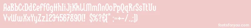 フォントLinotypemethodEroded – ピンクの背景に白い文字