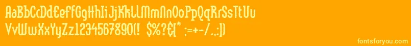 Fonte LinotypemethodEroded – fontes amarelas em um fundo laranja