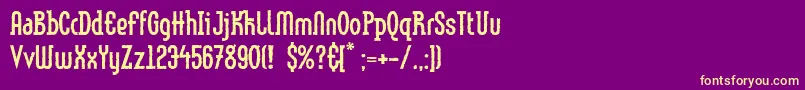 Fonte LinotypemethodEroded – fontes amarelas em um fundo roxo