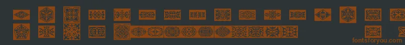 Prt Ornament4-fontti – ruskeat fontit mustalla taustalla
