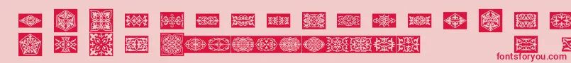 Prt Ornament4 Font – Red Fonts on Pink Background