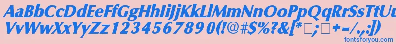 GlyphSsiItalic Font – Blue Fonts on Pink Background