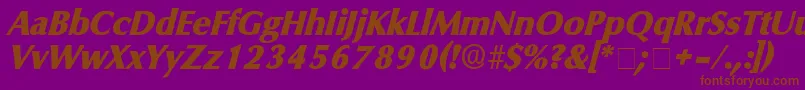 GlyphSsiItalic Font – Brown Fonts on Purple Background