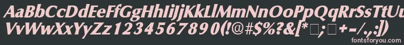 GlyphSsiItalic Font – Pink Fonts on Black Background