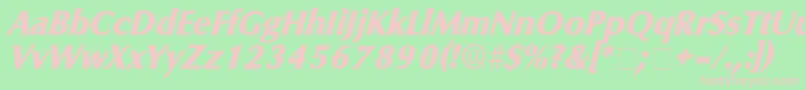 Więcej informacji o czcionce GlyphSsiItalic Czcionka GlyphSsiItalic – różowe czcionki na zielonym tle