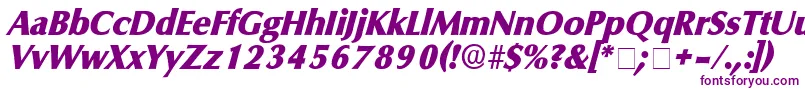 Czcionka GlyphSsiItalic – fioletowe czcionki