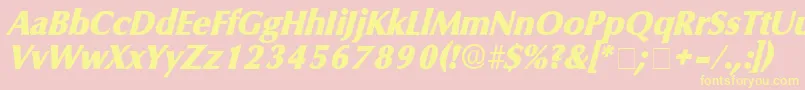 GlyphSsiItalic Font – Yellow Fonts on Pink Background