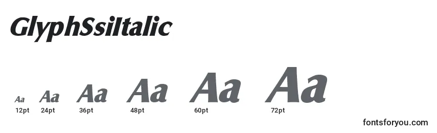 GlyphSsiItalic Font Sizes