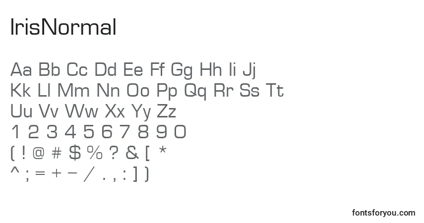 Шрифт IrisNormal – алфавит, цифры, специальные символы