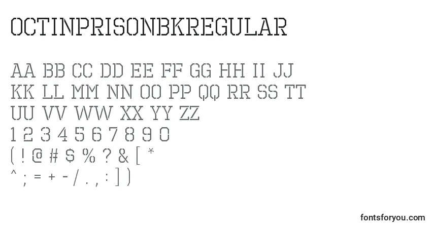 Czcionka OctinprisonbkRegular – alfabet, cyfry, specjalne znaki