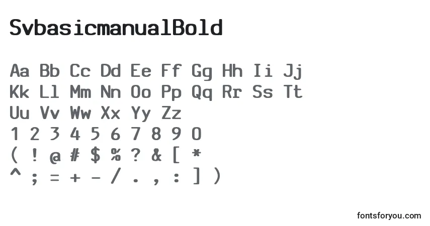 Czcionka SvbasicmanualBold – alfabet, cyfry, specjalne znaki
