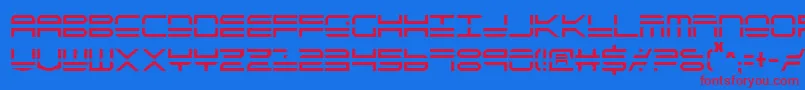 フォントQuickstrikeCondensed – 赤い文字の青い背景