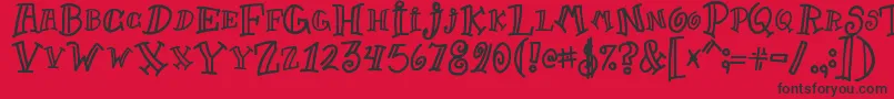 Fonte Goofball – fontes pretas em um fundo vermelho