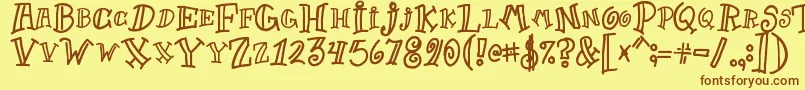 Goofball Font – Brown Fonts on Yellow Background