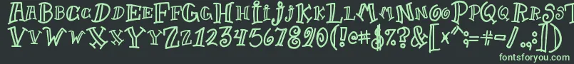 フォントGoofball – 黒い背景に緑の文字