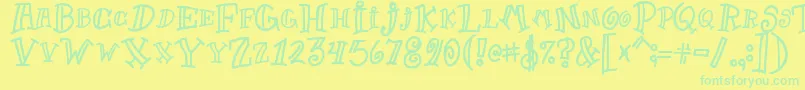 Czcionka Goofball – zielone czcionki na żółtym tle