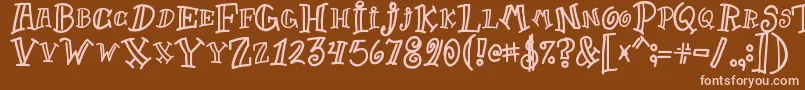 Goofball-Schriftart – Rosa Schriften auf braunem Hintergrund