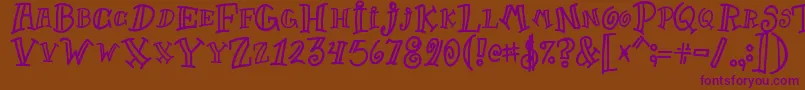 Goofball Font – Purple Fonts on Brown Background