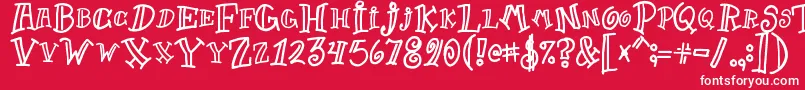 Goofball Font – White Fonts on Red Background