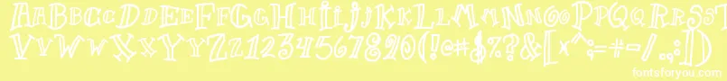 Czcionka Goofball – białe czcionki na żółtym tle